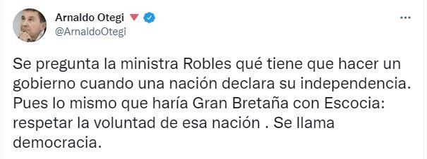 Puilada del líder de EH Bildu, Arnaldo Otegui,  sobre les declaracions de Margarita Robles