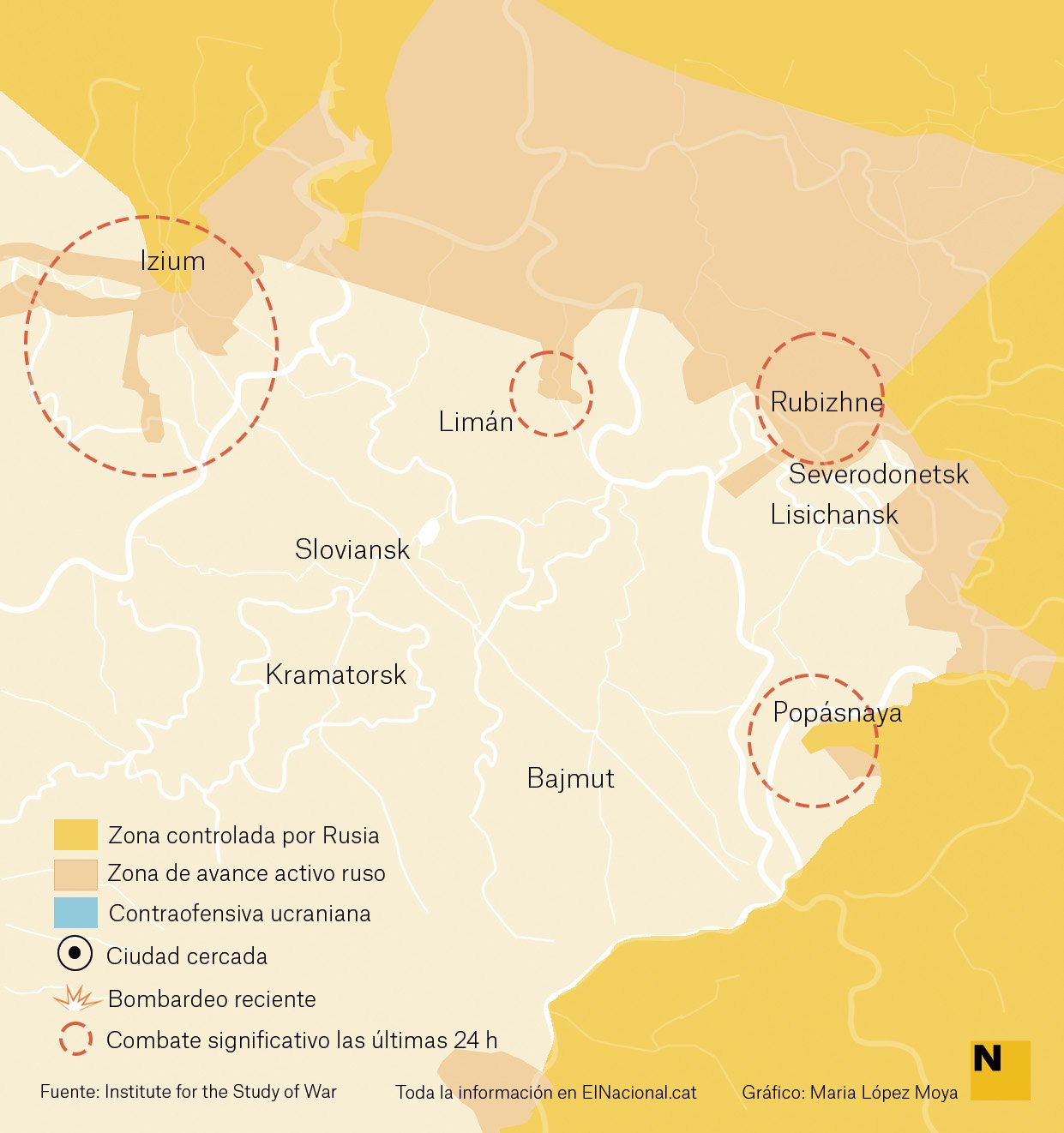Mapa Ucraïna Donbas 27 abril cas Maria López Moya Mapa Ucraïna Donbas 27 abril cas Maria López Moya