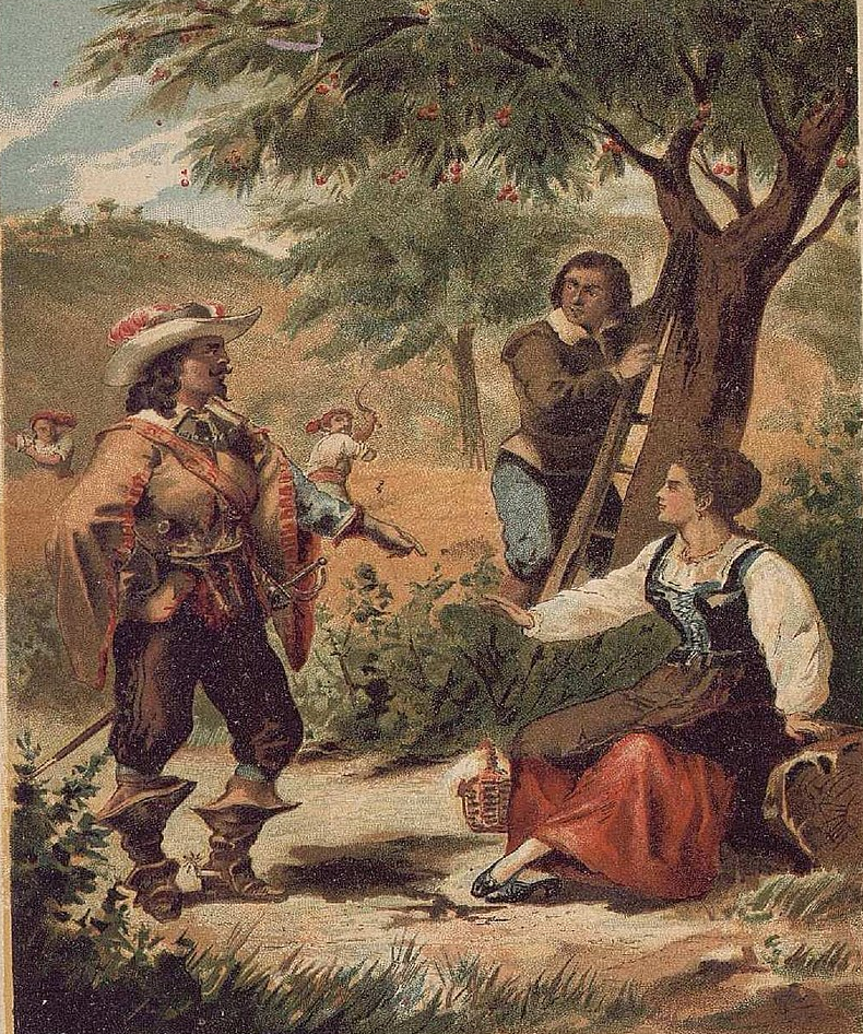 Representación romántica del bandolerismo catalán (1892). Fuente Biblioteca Nacional de España Representación romántica del bandolerismo catalán (1892). Fuente Biblioteca Nacional de España