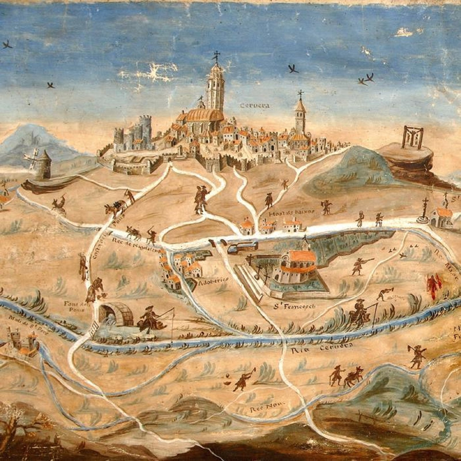 Representación de Cervera (1700). Fuente Museo de Cervera Representación de Cervera (1700). Fuente Museo de Cervera