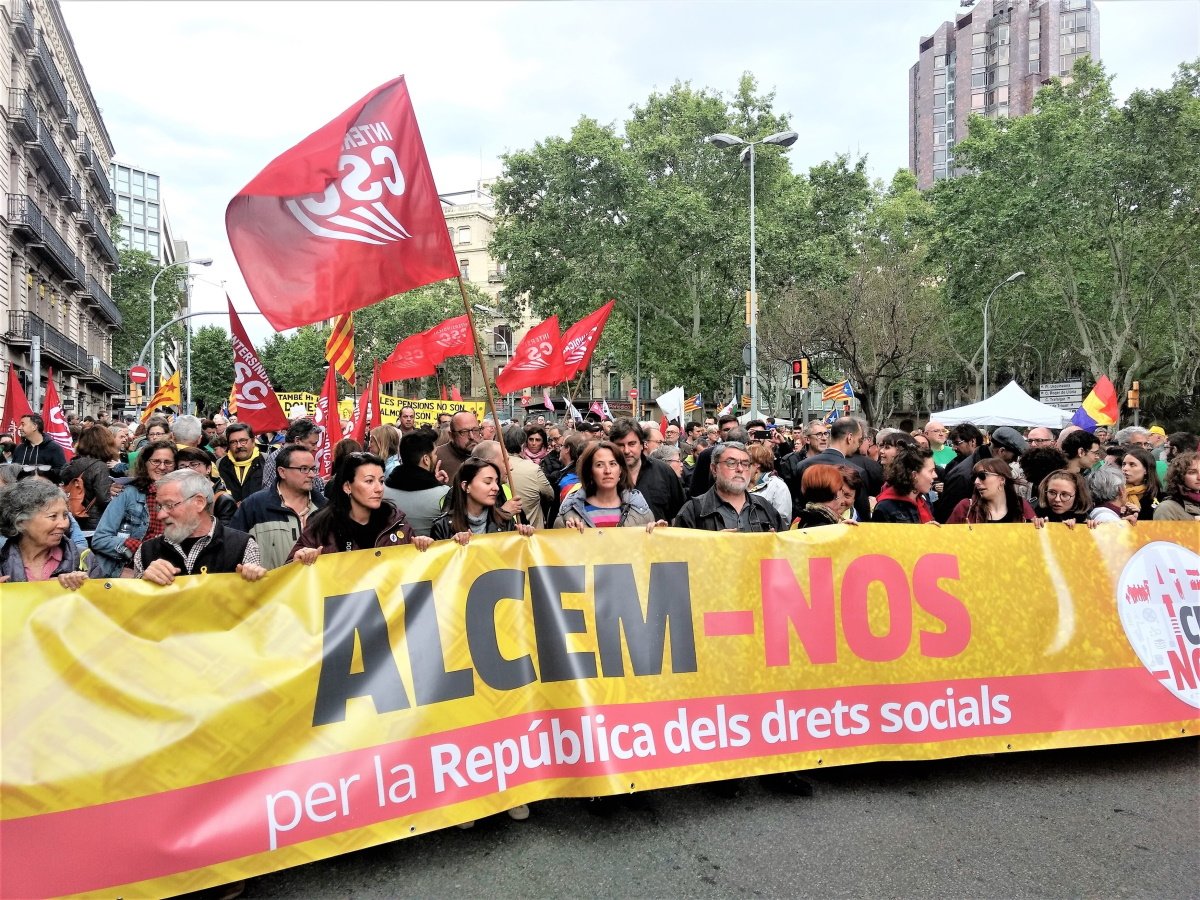 Afectaciones de tráfico y calles cortadas por las manifestaciones del 1 de mayo en Barcelona