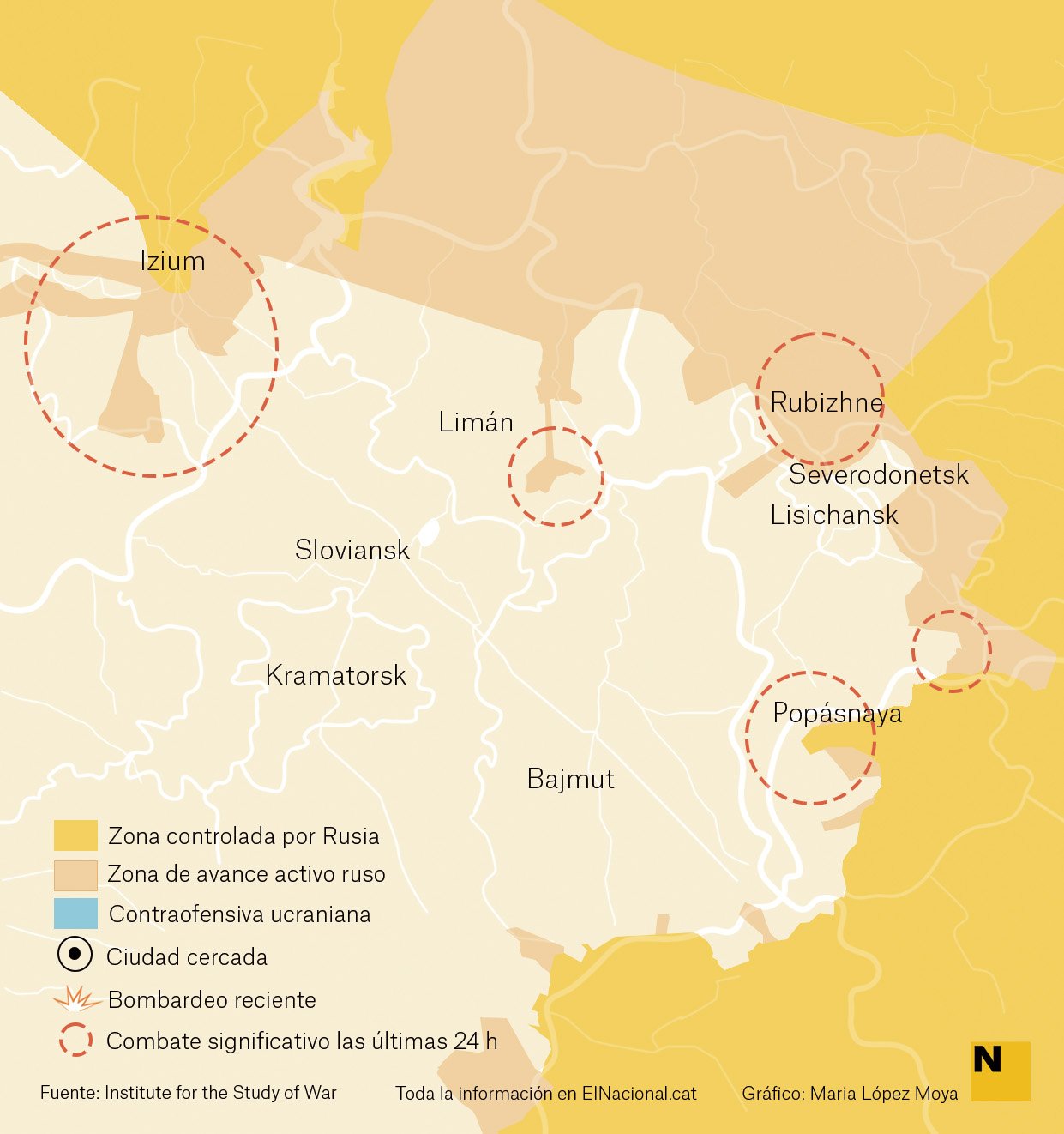 Mapa Ucraïna Donbas 2 maig cas Maria López Moya Mapa Ucraïna Donbas 2 maig cas Maria López Moya