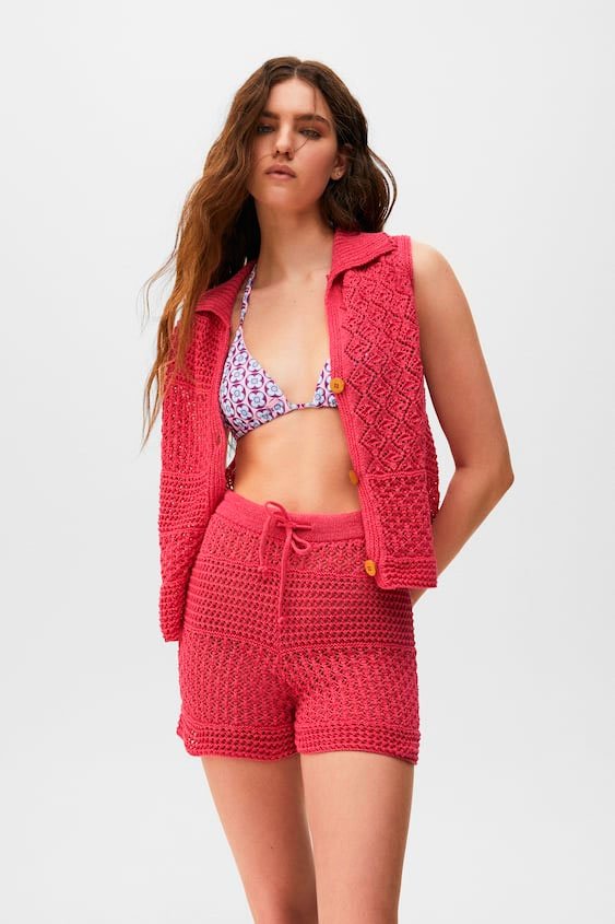 Short crochet con cordón1 Short crochet con cordón1