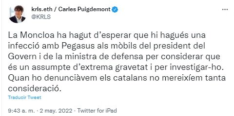 Tuit Puigdemont