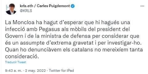 Tuit Puigdemont Tuit Puigdemont