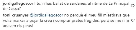 Comentario Toni Cruanyes sardana Instagram Comentario Toni Cruanyes sardana Instagram