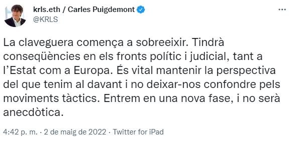 TUIT Carles Puigdemont TUIT Carles Puigdemont