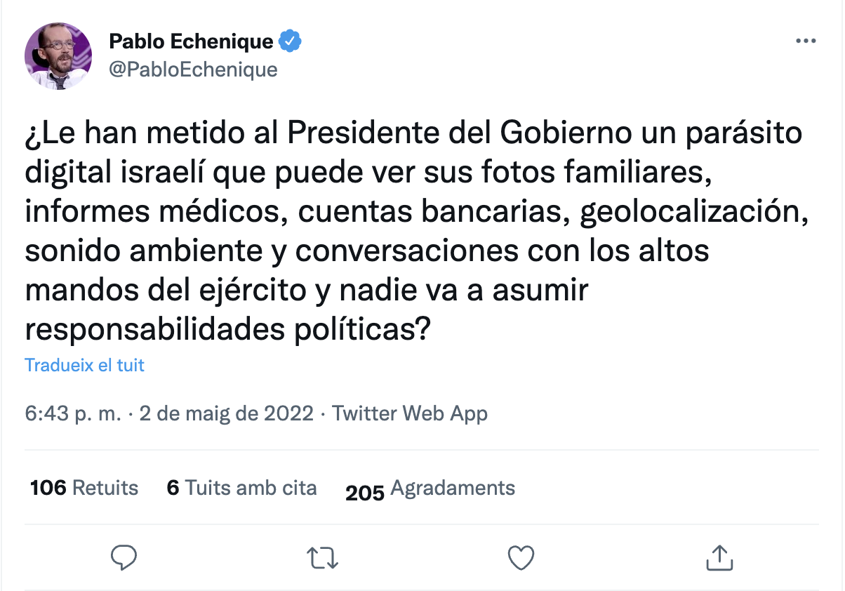 captura tuit Echenique captura tuit Echenique