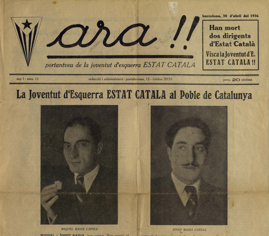 Portada de prensa del Ahora. Edición del 30 04 1936. Fuente Fundación Irla Portada de prensa del Ahora. Edición del 30 04 1936. Fuente Fundación Irla