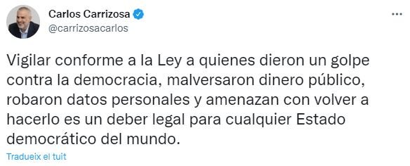 TUIT Carlos Carrizosa sobre CatalanGate y espionaje con Pegasus TUIT Carlos Carrizosa sobre CatalanGate y espionaje con Pegasus