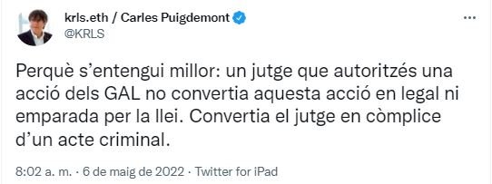 Tuit Carles Puigdemont CatalanGate Tuit Carles Puigdemont CatalanGate