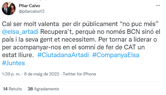 Tuit de Pilar Calvo Tuit de Pilar Calvo