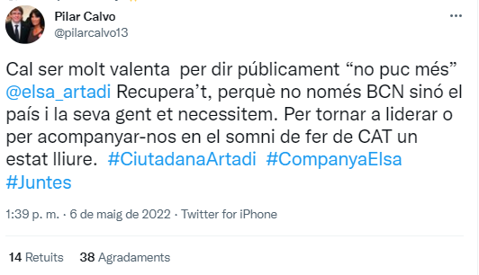 Tuit de Pilar Calvo