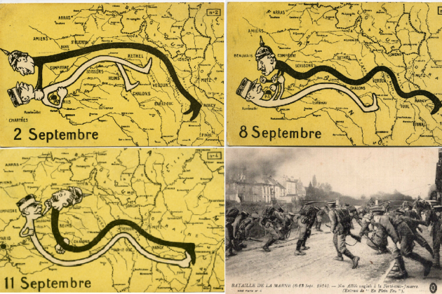 Mapas y representación de la Batalla del Marne. Font Musée de la Grand Guerre. Meaux (Francia) Mapas y representación de la Batalla del Marne. Font Musée de la Grand Guerre. Meaux (Francia)