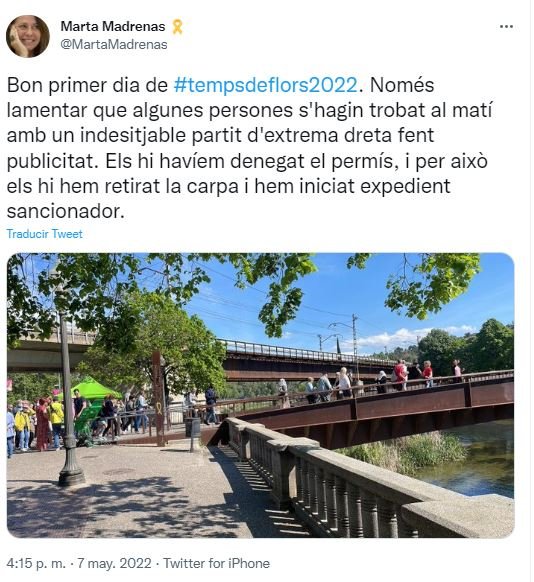 Captura tuit alcaldesa Girona