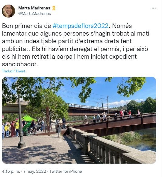 Captura tuit alcaldesa Girona Captura tuit alcaldesa Girona