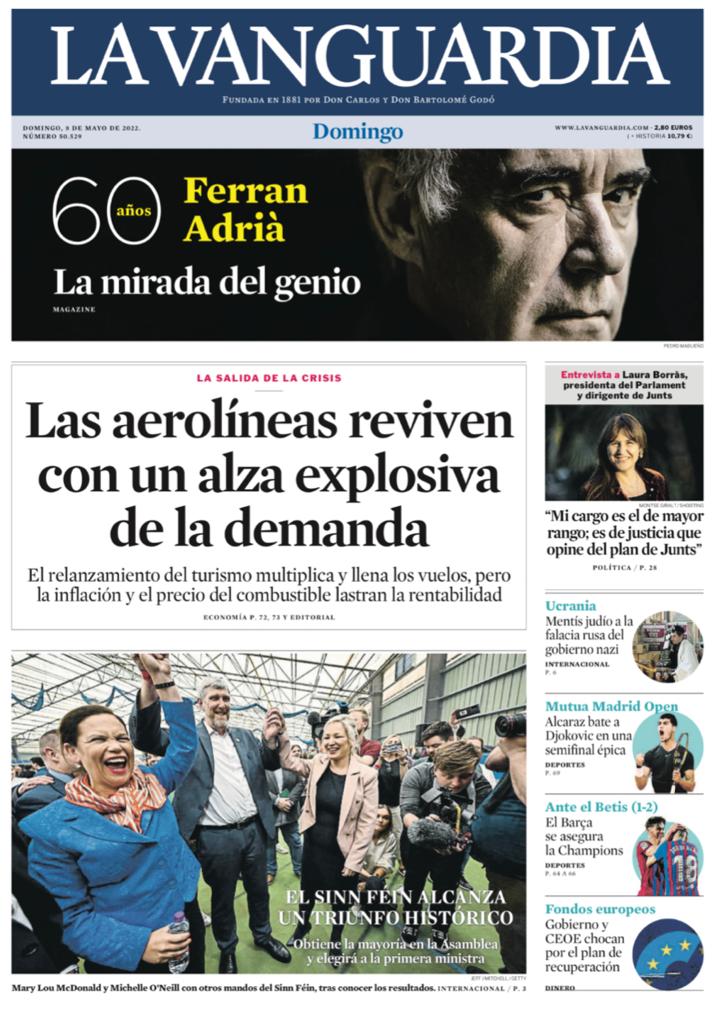 portada la vanguardia 8 mayo 2022 portada la vanguardia 8 mayo 2022
