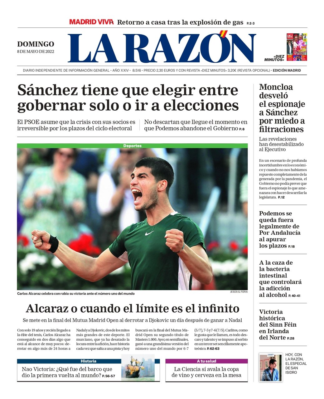portada la razón 8 mayo 2022 portada la razón 8 mayo 2022