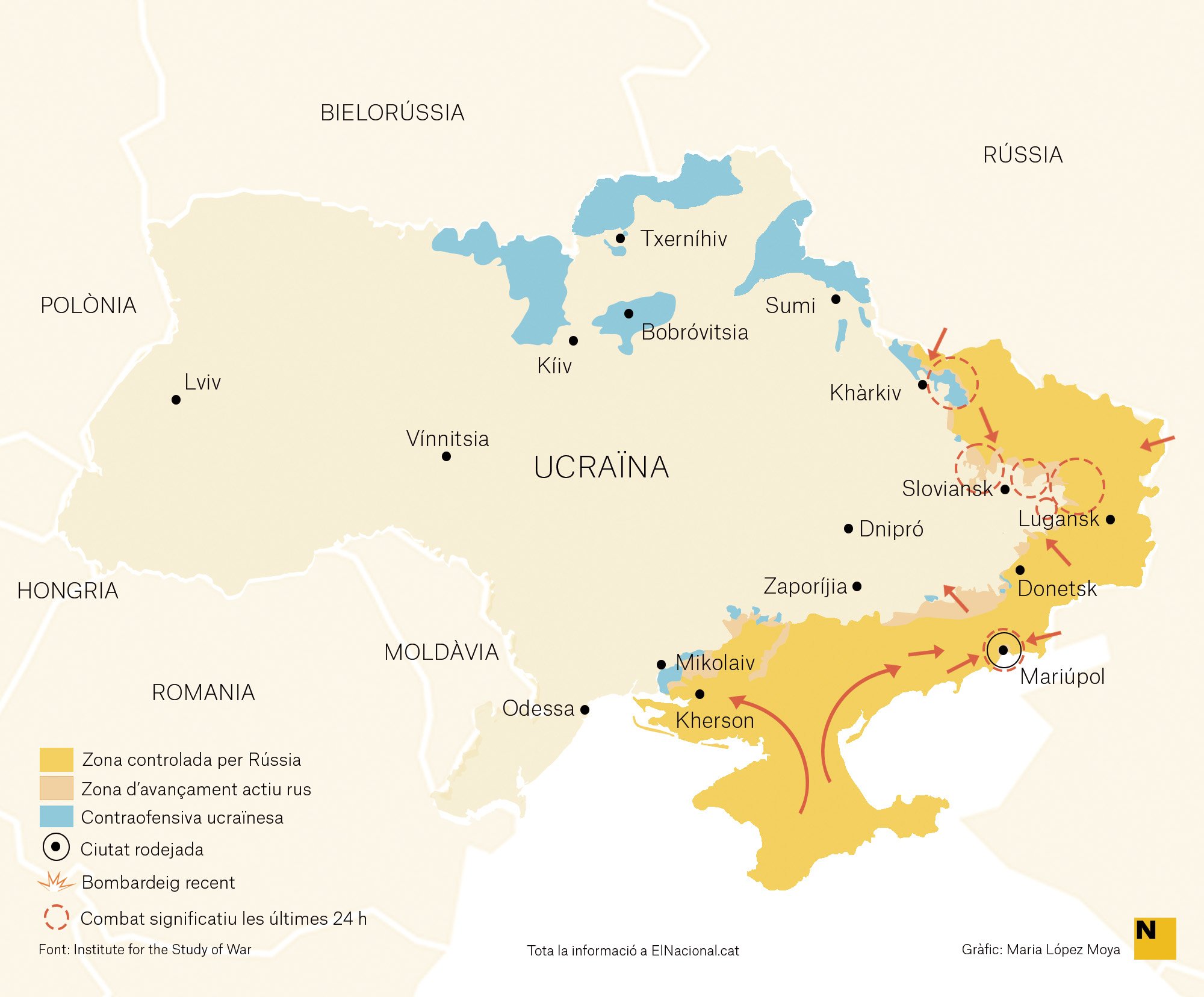 Mapa Ucraïna Guerra 8 maig cat Maria López Moya