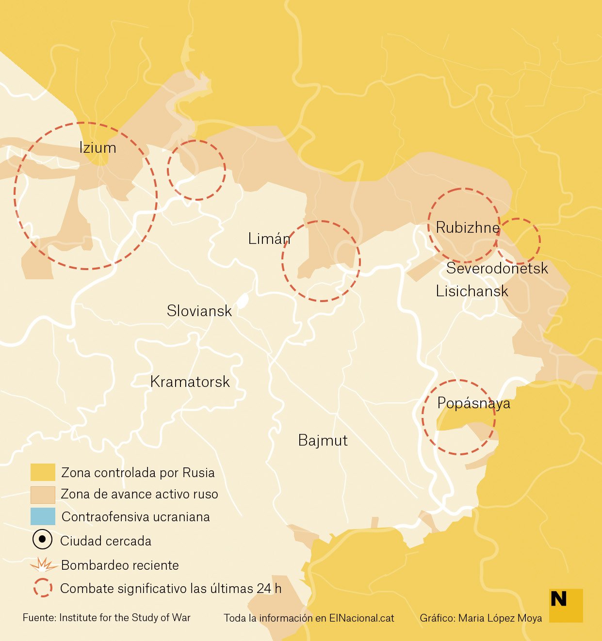 Mapa Ucraïna Donbas 8 maig cas   Maria López Moya 