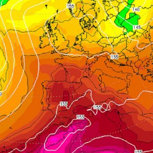 Mapa calor cap de setmana maig Catalunya / Mapa: GFS Wetterzentrale.de