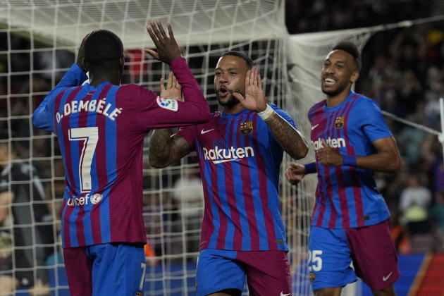 Ousmane Dembele Memphis Depay Aubameyang Barca EFE Ousmane Dembele Memphis Depay Aubameyang Barca EFE
