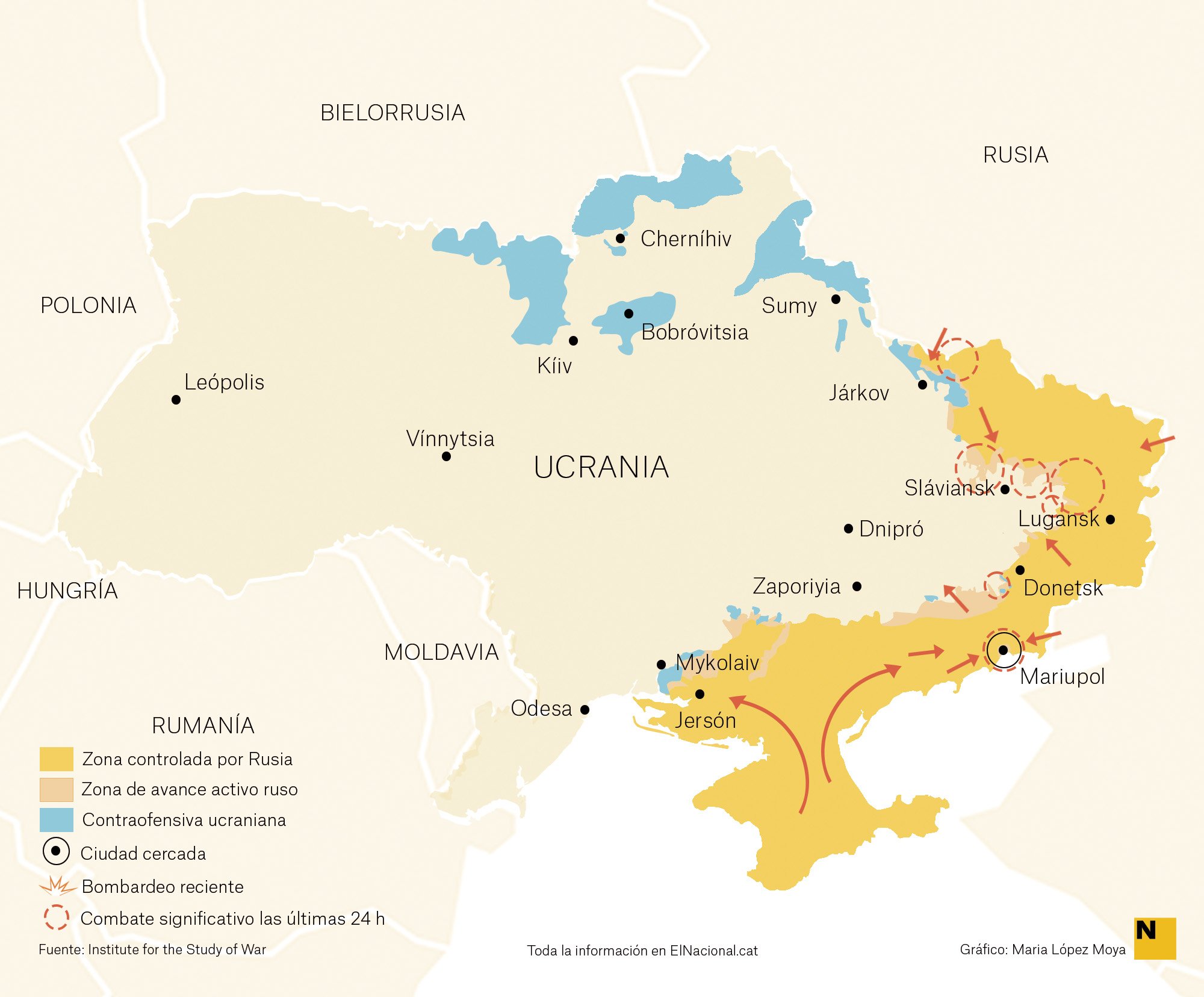 Mapa Ucraïna Guerra 10 maig cas   Maria López Moya 