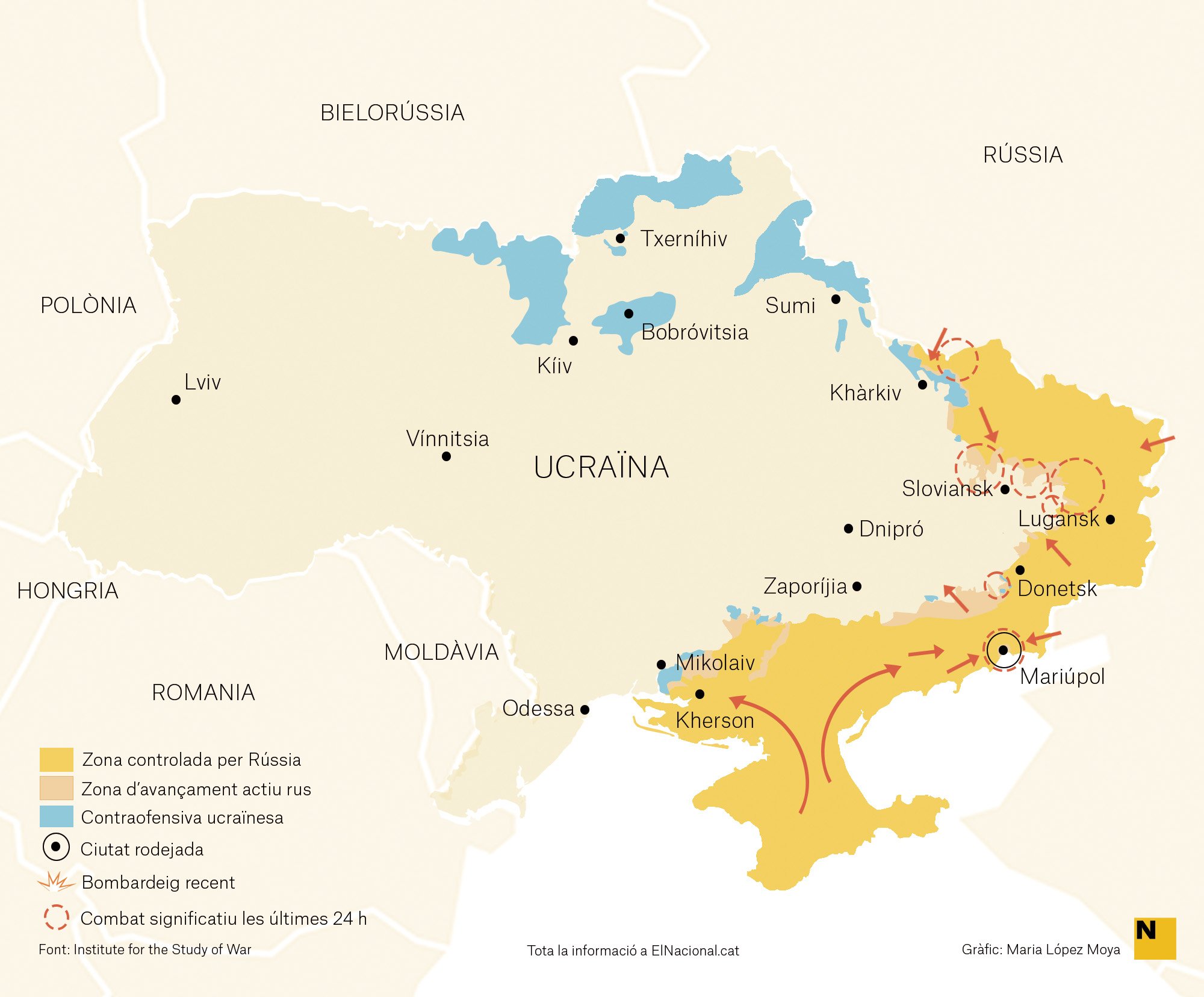 Mapa Ucraïna Guerra 10 maig cat Maria López Moya