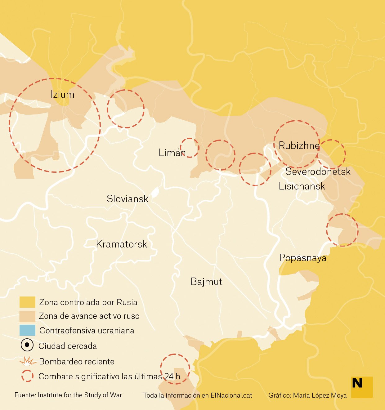 Mapa Ucraïna Donbas 10 maig cas   Maria López Moya 