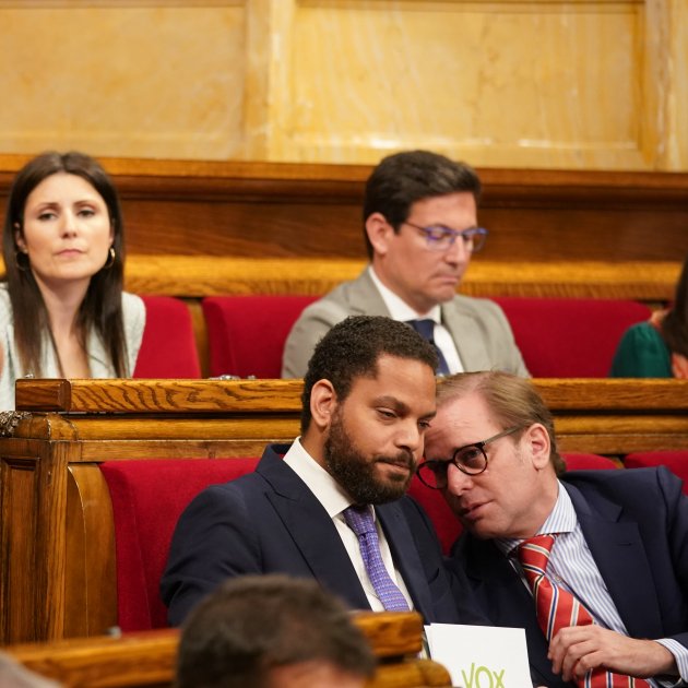 Joan Garriga, Ignacio Garriga, VOX ple parlament, sessió control CatalanGate - Foto Joan Mateu Parra