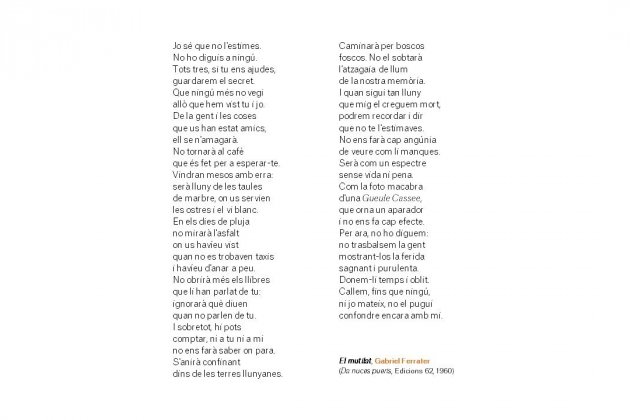 Gabriel Ferrater poema El Mutilado Gabriel Ferrater poema El Mutilado