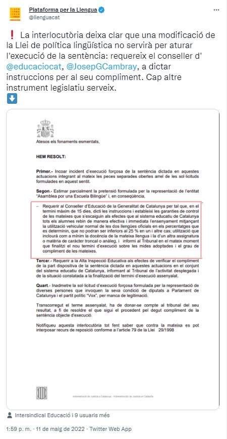 TUIT plataforma per la llengua auto 25% TSJC