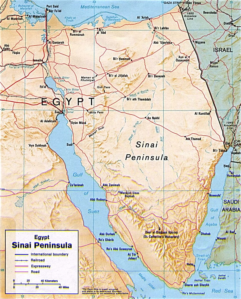 Sinai peninsula map Sinai peninsula map