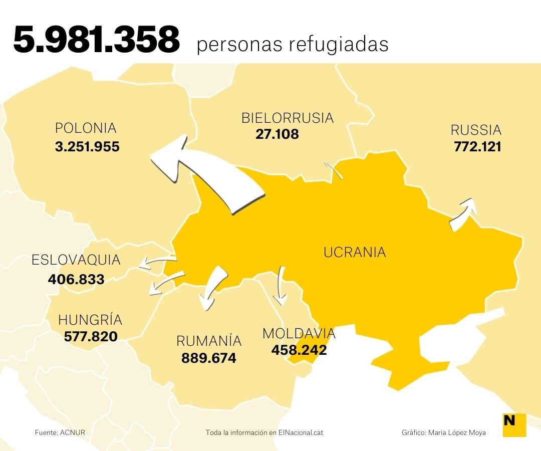 Mapa refugiats ucraïna 11 maig cas   Maria López Moya