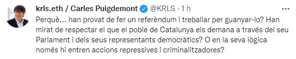 TUIT Puigdemont TUIT Puigdemont