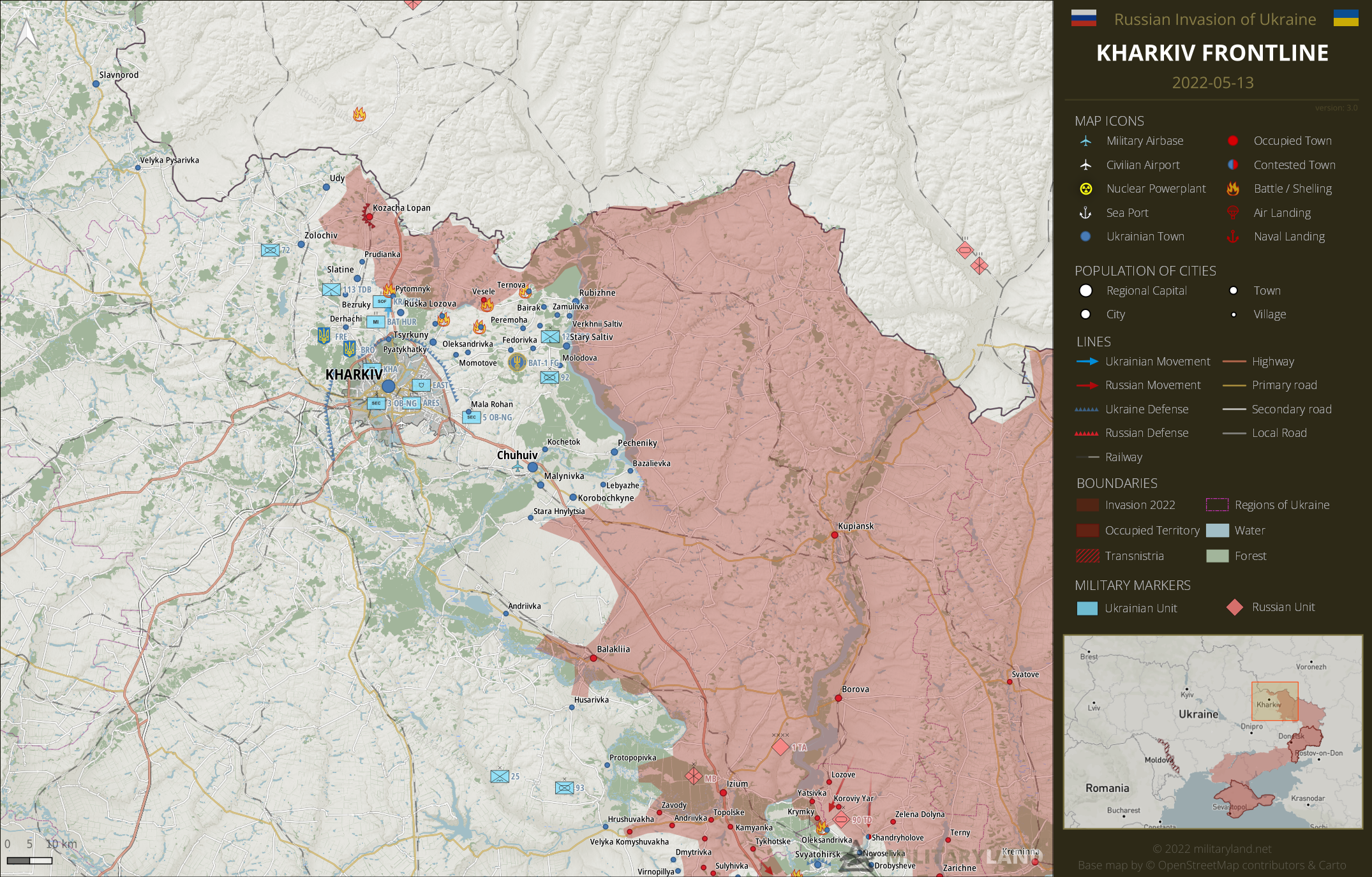 mapa militaryland.net ucrania liberacion jarkov kharkiv guerra invasion rusia