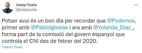 Captura tuit Josep Costa podemos