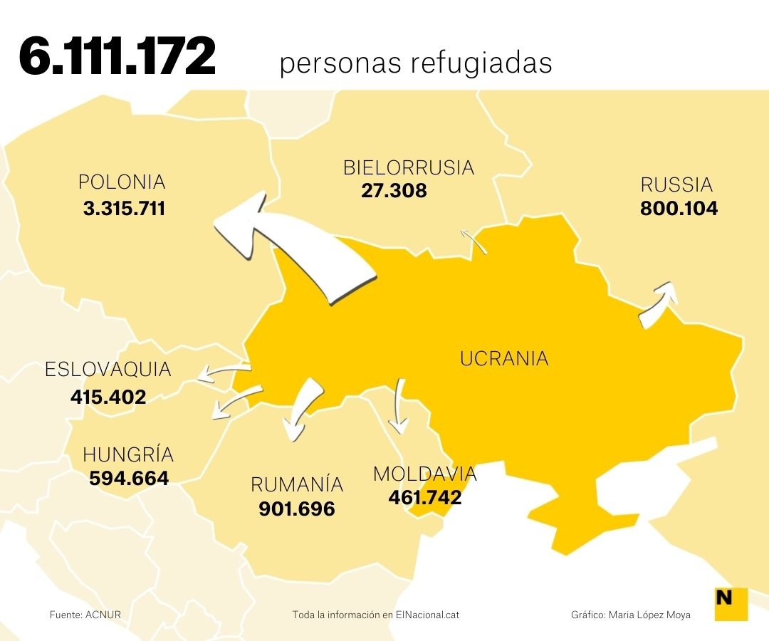 Mapa refugiats ucraïna 15 maig cas   Maria López Moya