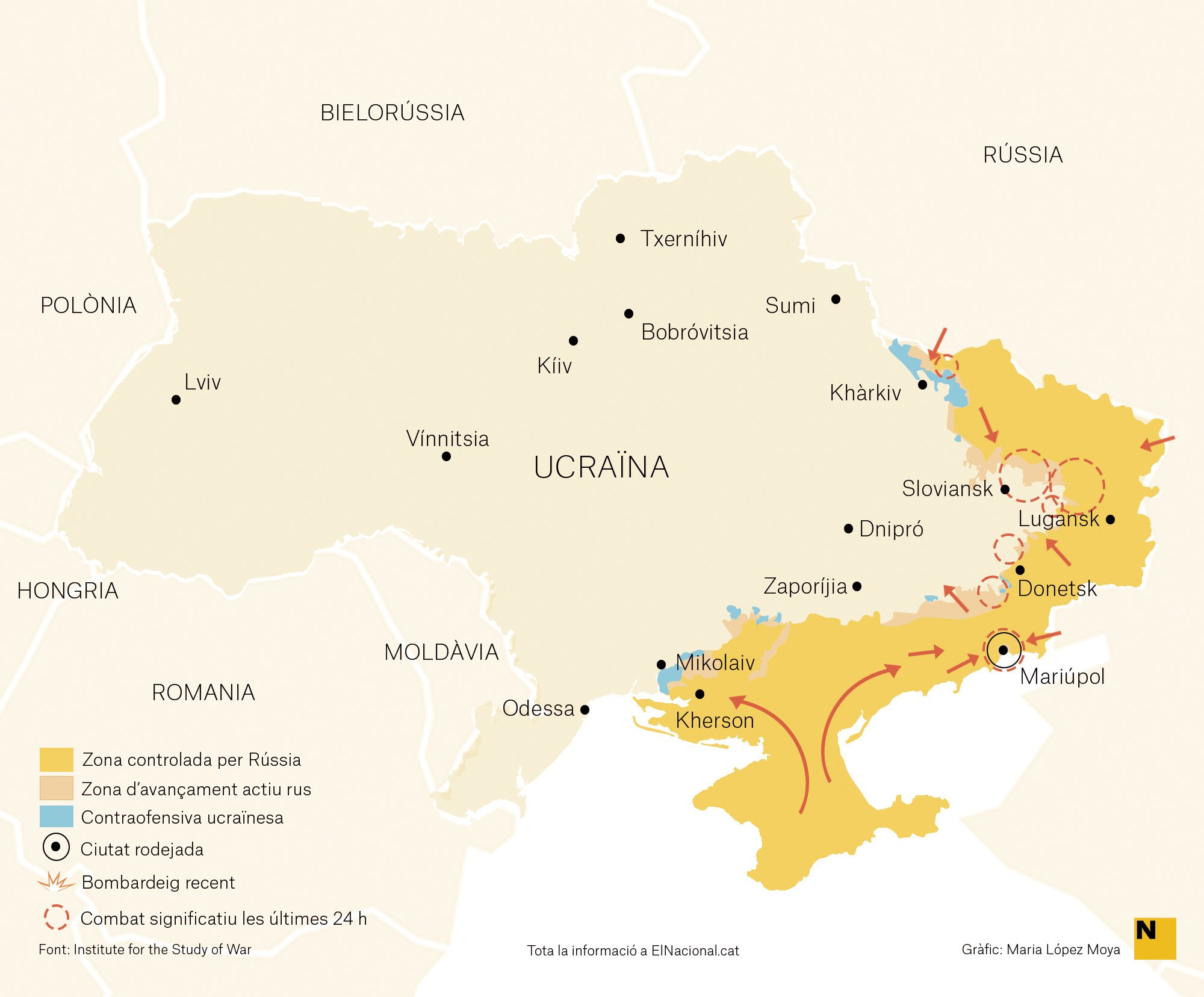 Mapa Ucraïna Guerra 16 maig cat Maria López Moya