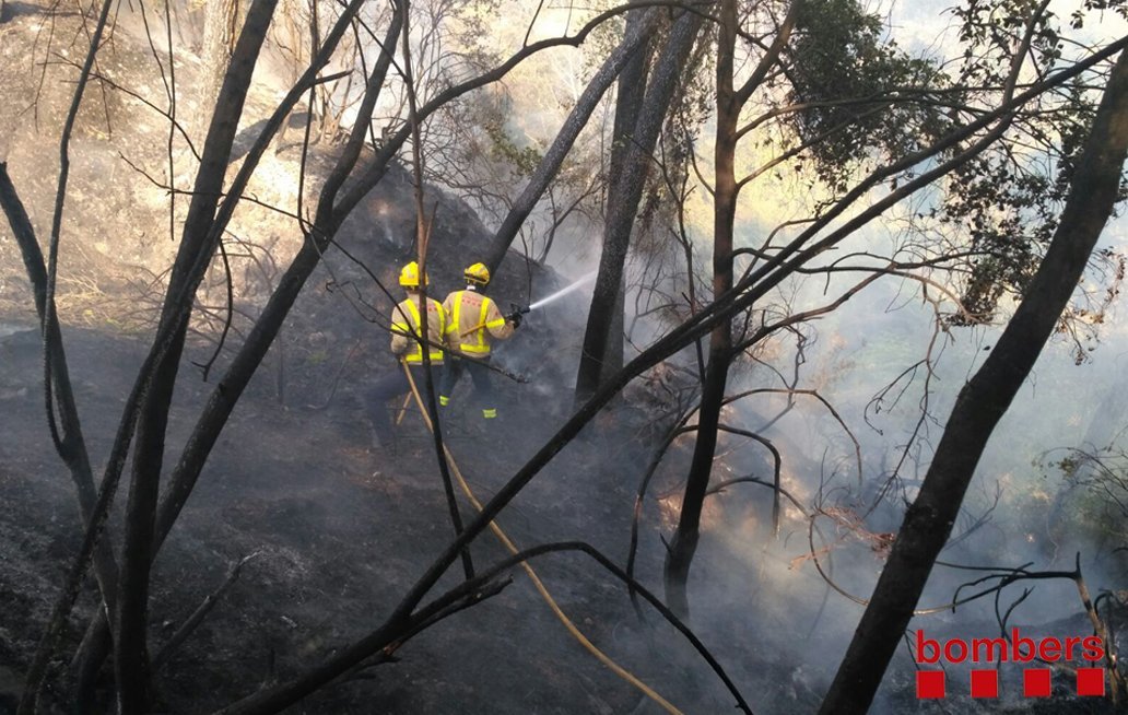 Estabilitzat l'incendi en una zona forestal d'Esparraguera