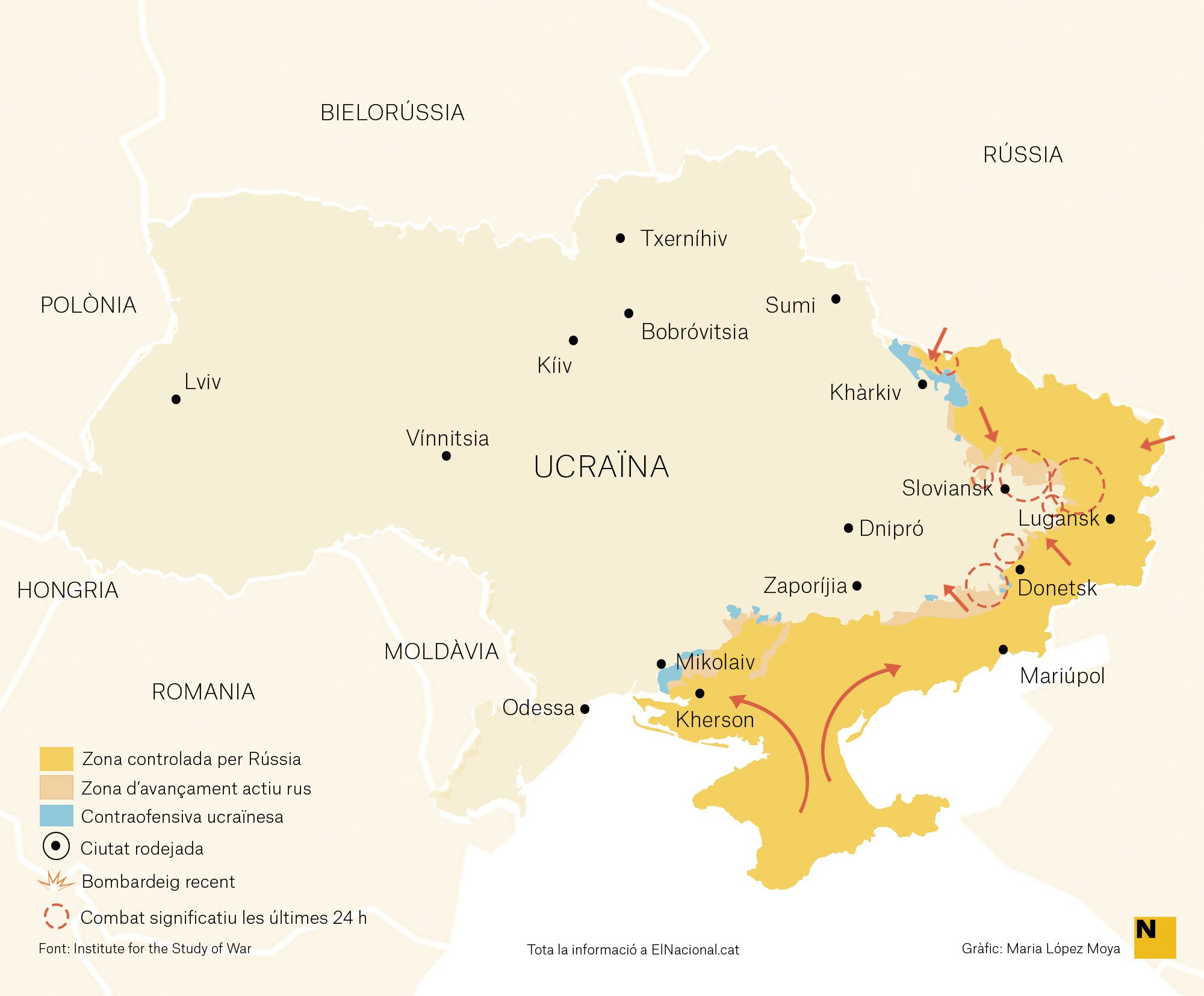 Mapa Ucraïna Guerra 18 maig cat Maria López Moya