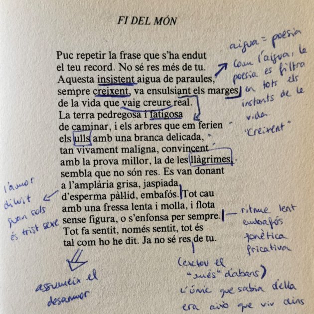 Poema FI DEL MÓN Gabriel Ferrater