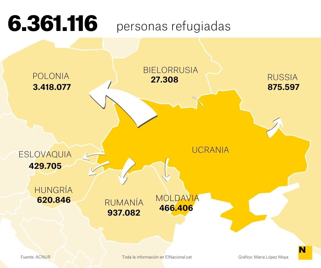 Mapa refugiats ucraïna 19 maig cas   Maria López Moya