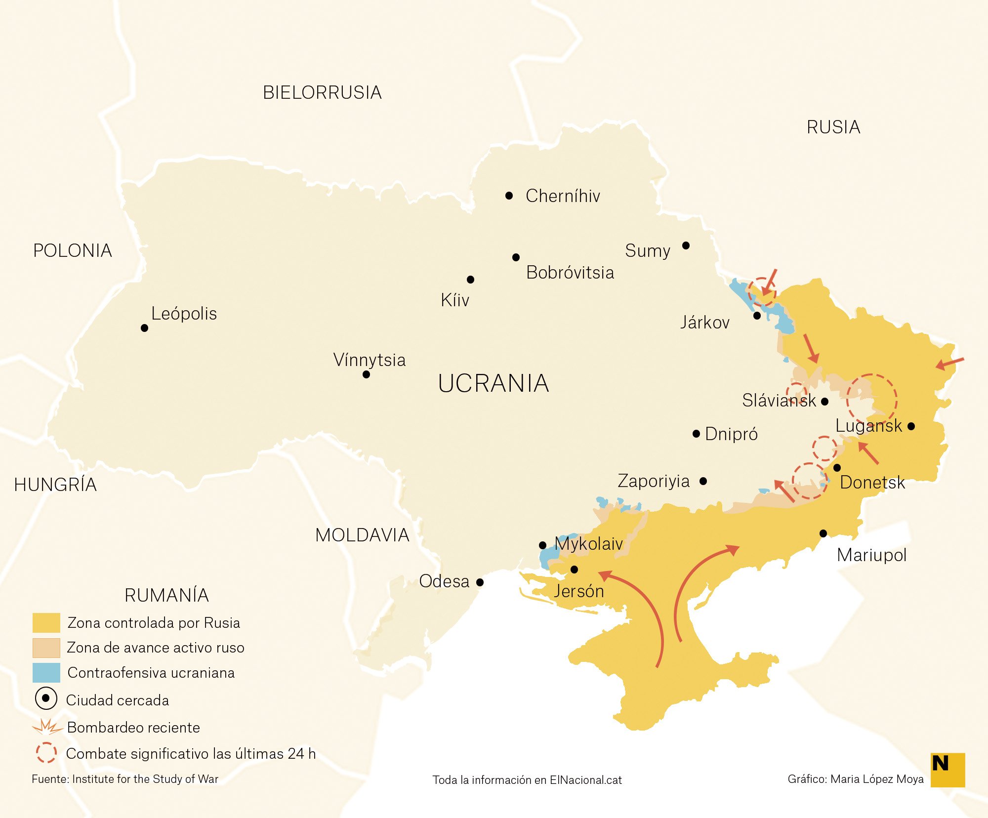 Mapa Ucraïna Guerra 19 maig cas   Maria López Moya 