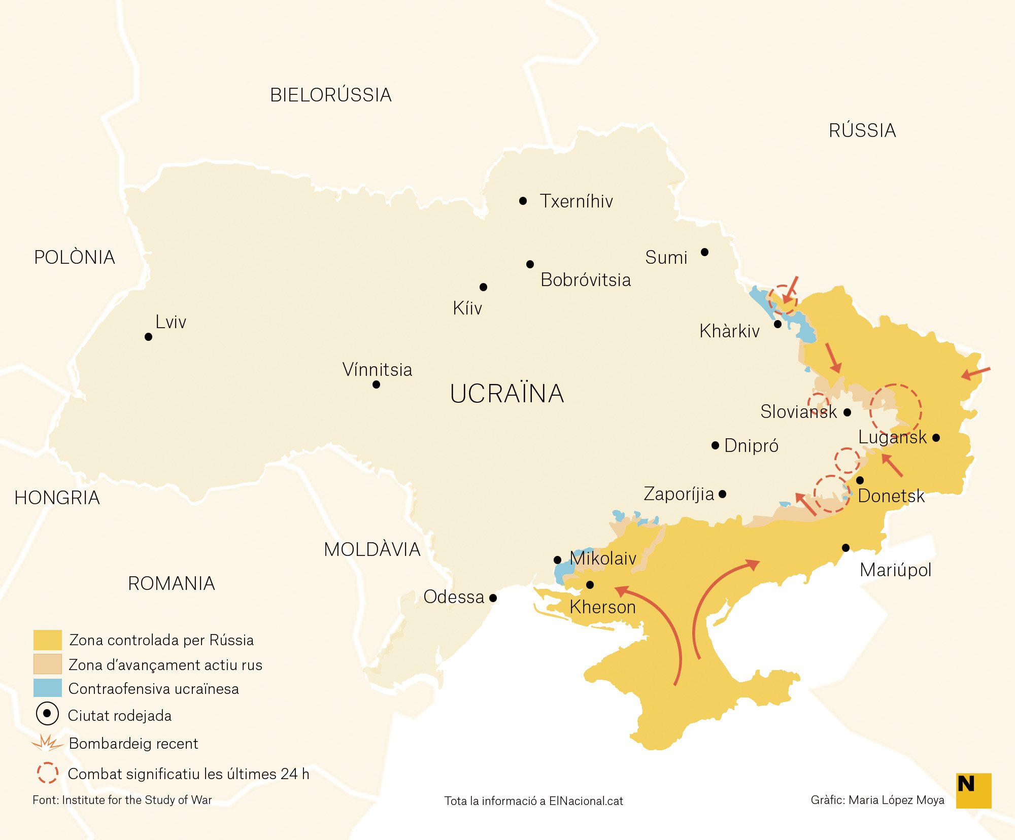 Mapa Ucraïna Guerra 19 maig cat Maria López Moya