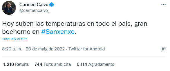 Tuit de Carmen Calvo Tuit de Carmen Calvo