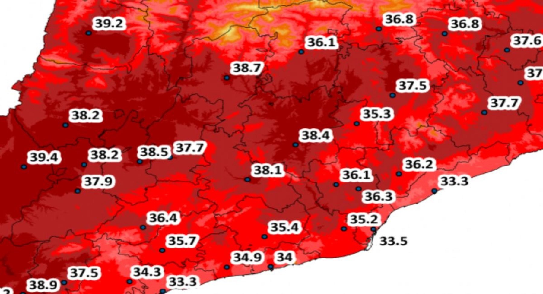 Alerta a Catalunya per calor extrema: els termòmetres poden arribar als 40 graus
