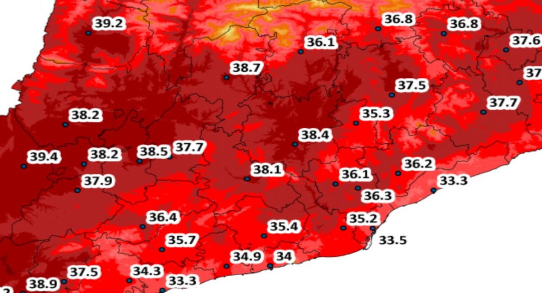 Alerta a Catalunya per calor extrema: els termòmetres poden arribar als 40 graus