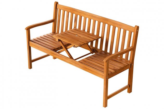 Banco de jardín con mesa plegable Banco de jardín con mesa plegable