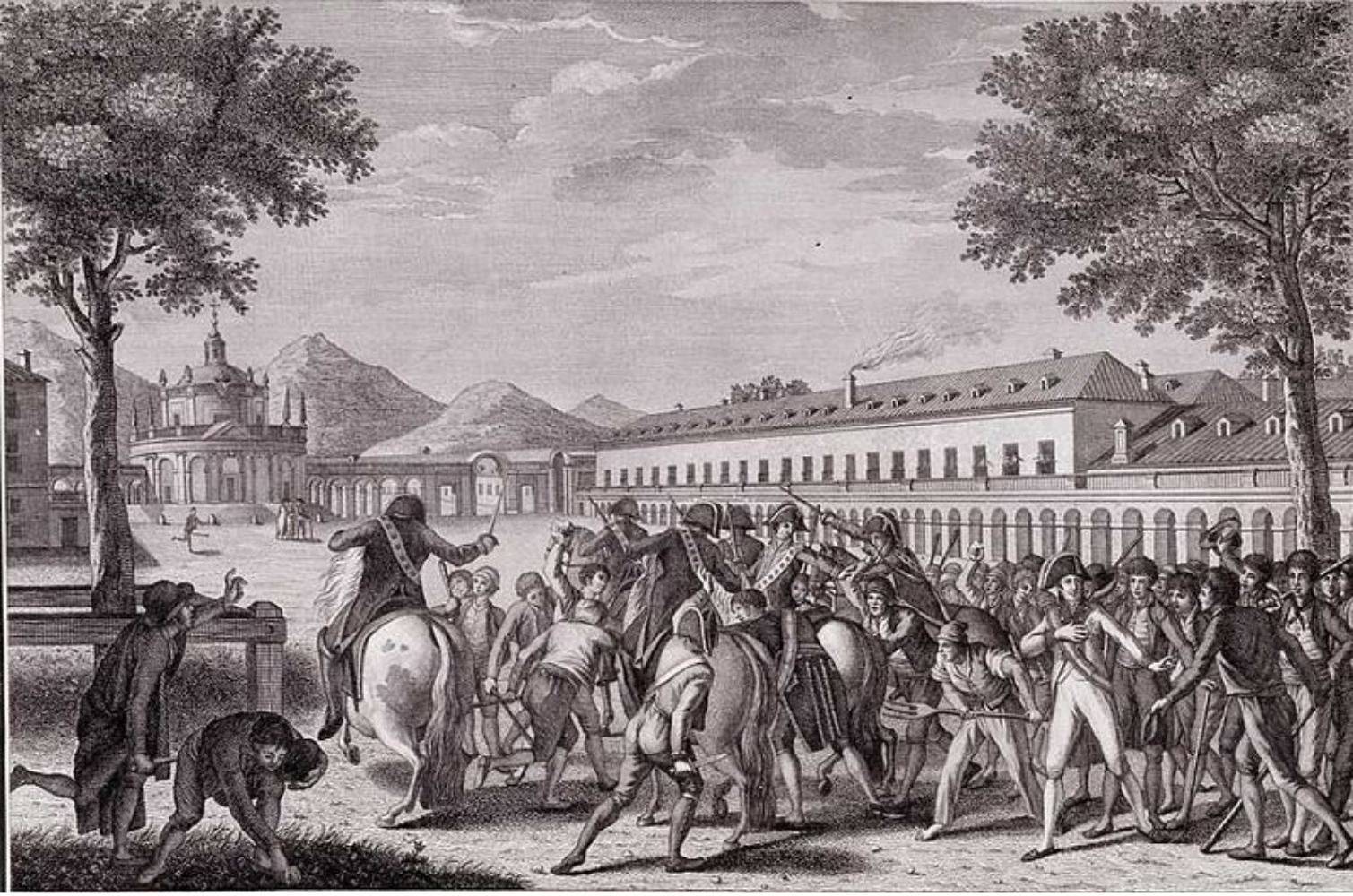 Representació del cop d'estat d'Aranjuez (1808). Font Wikimedia Commons